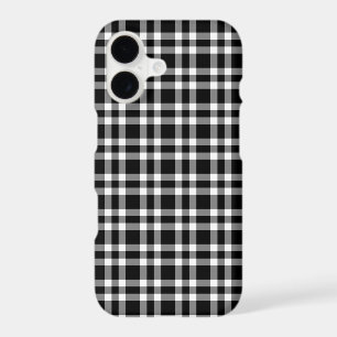 Black White Plaid Pattern iPhone 17 Case