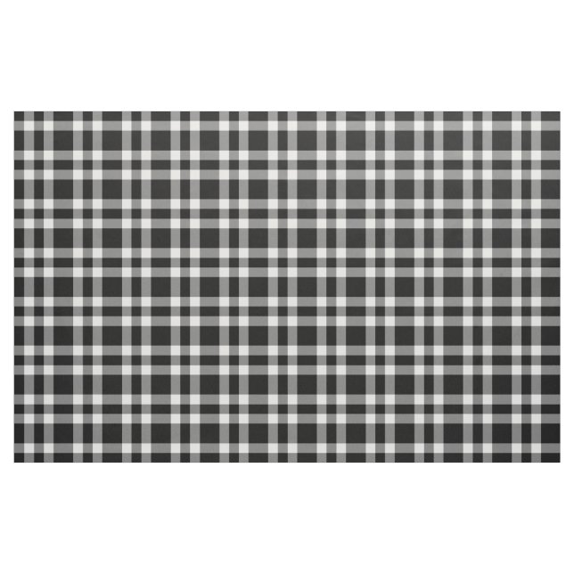 Black White Plaid Pattern Fabric (Yard)
