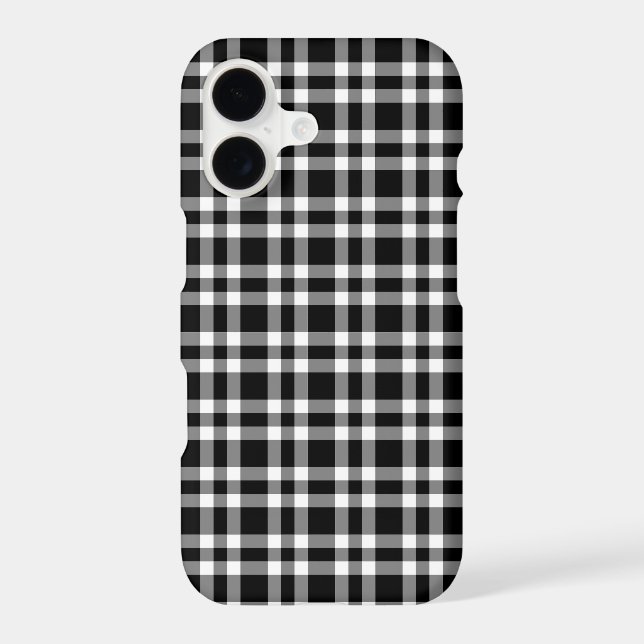 Black White Plaid Pattern Iphone Case (Back)