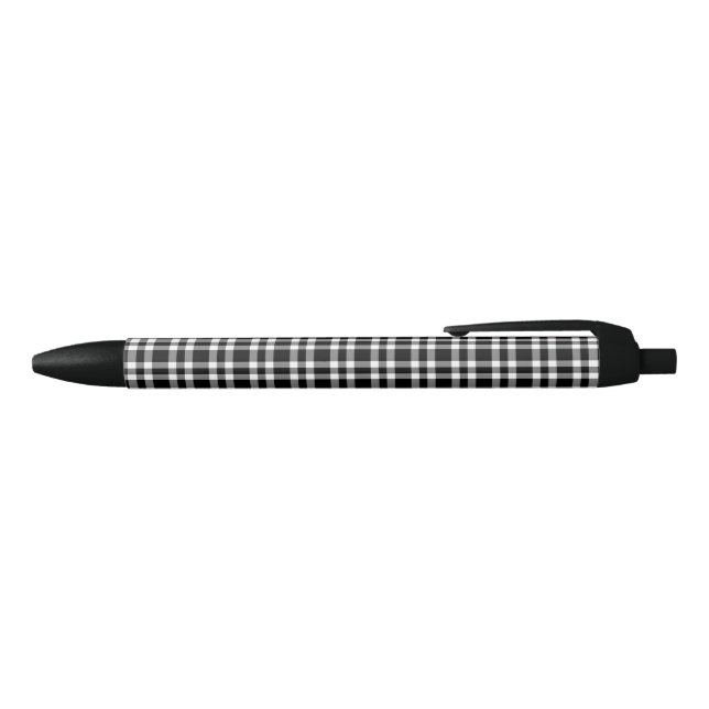 Black White Plaid Pattern Pen (Top)