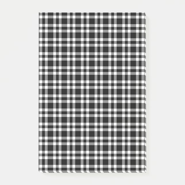 Black White Plaid Pattern Post-it Notes (Front)