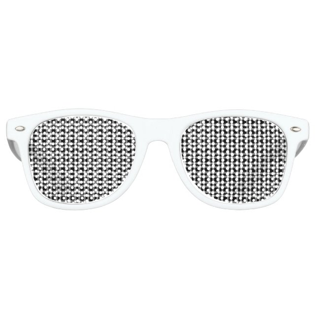 Black White Plaid Pattern Retro Sunglasses (Front)