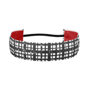 Black & White Plaid with Paint Splatter Crew Socks Athletic Headband