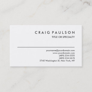 Black White Plain Chic Consultant Business Card