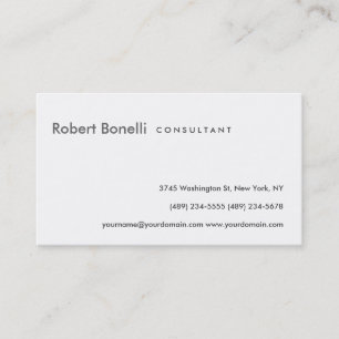 Black White Plain Consultant Business Card