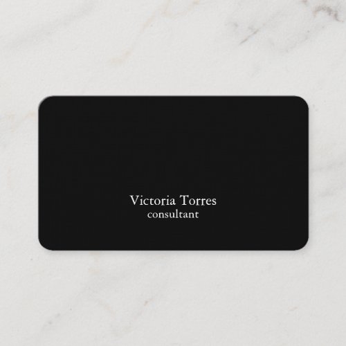 Black  White Plain Creative Modern Consultant Business Card