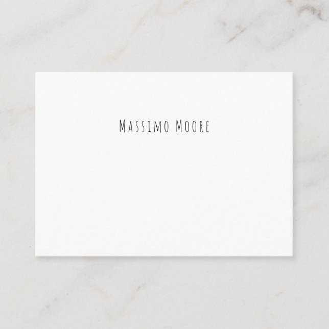 Black White Plain Elegant Casual Own Name Calling Card (Front)