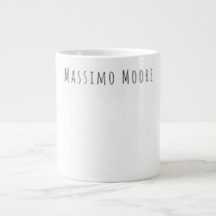 Black White Plain Elegant Casual Own Name Giant Coffee Mug