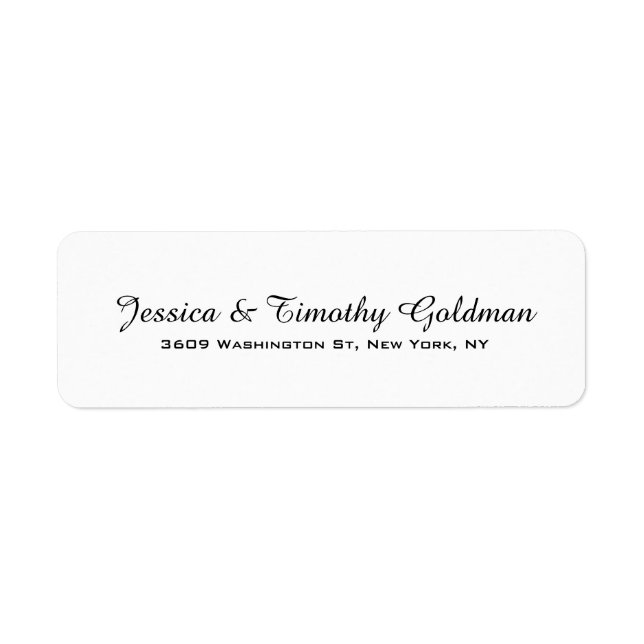 Black & White Plain Elegant Modern Trendy Family Label (Front)