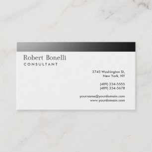 Black White Plain Gray Consultant Business Card