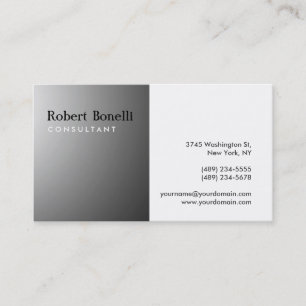 Black White Plain Gray Consultant Business Card
