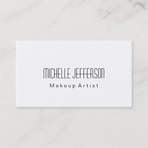 Black  White Plain Makeup Artist Business Card