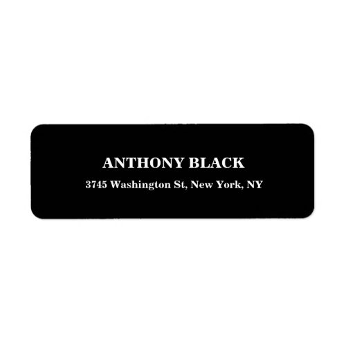 Black White Plain Masculine Elegant Modern Unique Label
