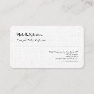 Black White Plain Minimalist Personalized Business Card
