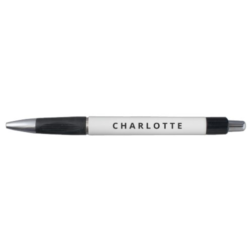 Black  White Plain Minimalistic Custom Name  Pen