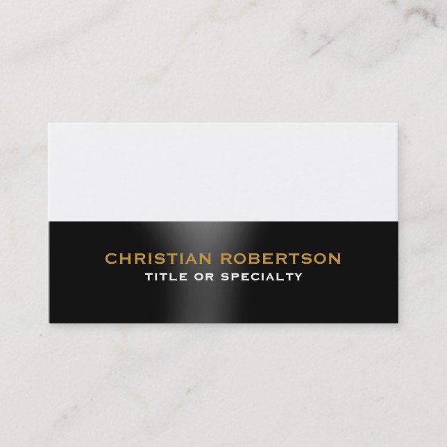 Black White Plain Modern Consultant Business Card (Front)