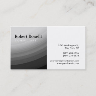 Black White Plain Modern Consultant Business Card