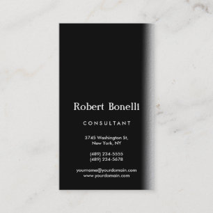 Black White Plain Modern Consultant Business Card