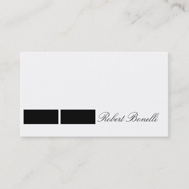 Black White Plain Modern Consultant Business Card (Front)