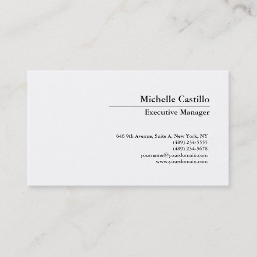 Black & White Plain Modern Professional Minimalist Business Card