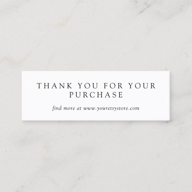 Black White Plain Thank You Purchase Insert (Front)
