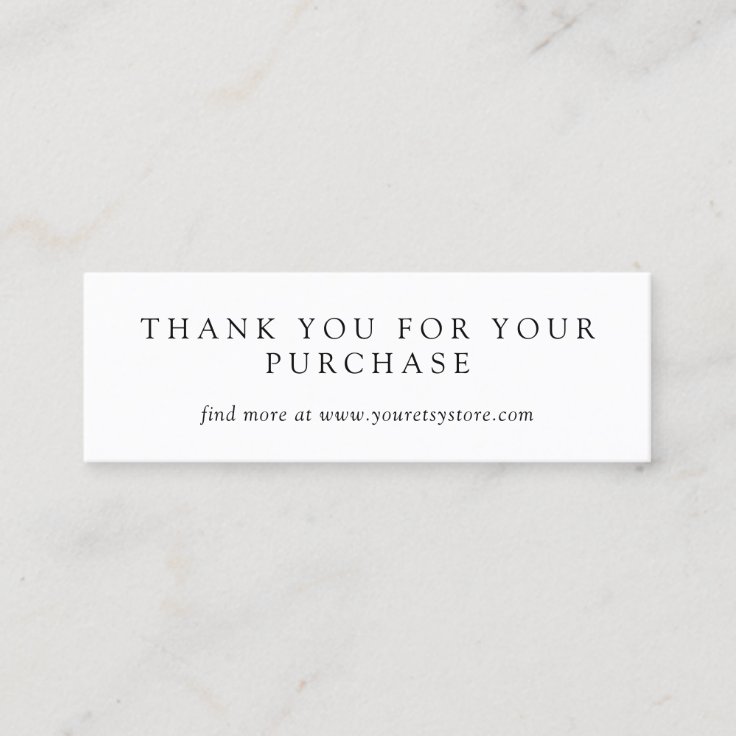 Black White Plain Thank You Purchase Insert 