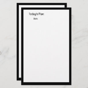 Black White Planner To Do Notes List Custom Color Stationery