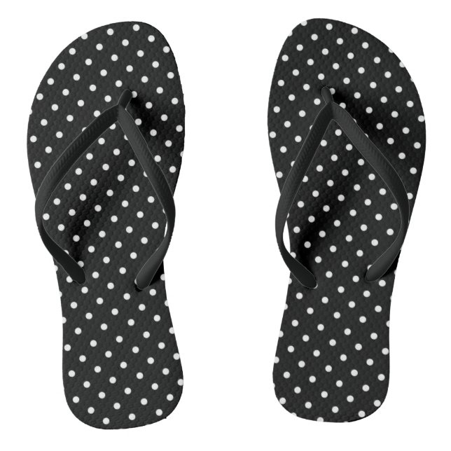 black & white poke dots sandals retro rockabilly (Footbed)