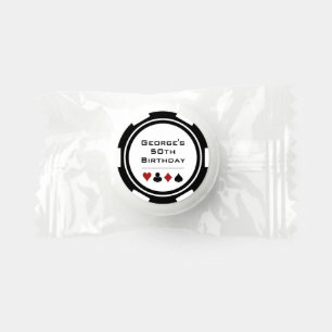 Black White Poker Chip Casino Theme Birthday Life Saver® Mints