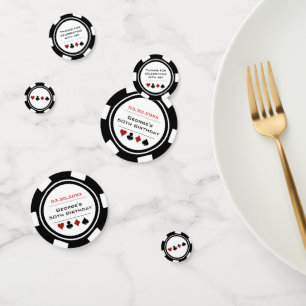 Black White Poker Chip Las Vegas Wedding Confetti