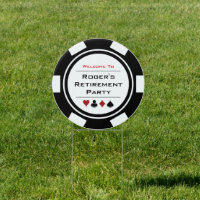 Black White Poker Chip Welcome Retirement Party 