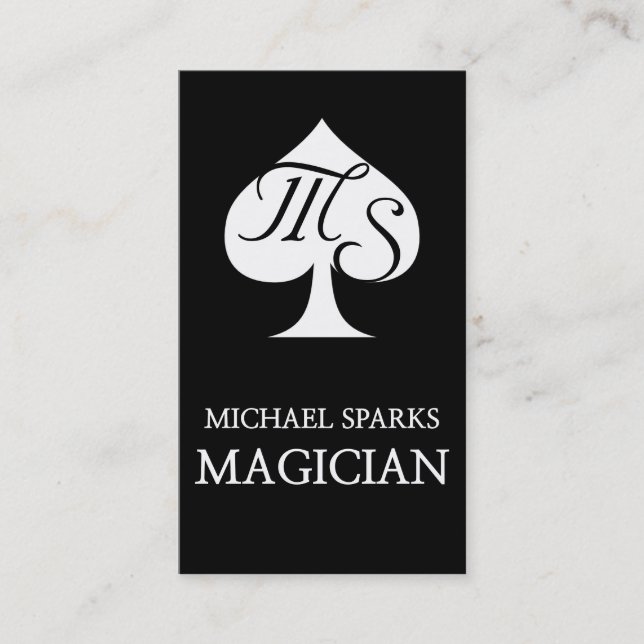 Black& White Poker Magician Card (Front)