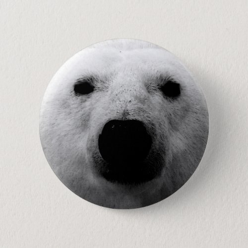 Black  White Polar Bear Button