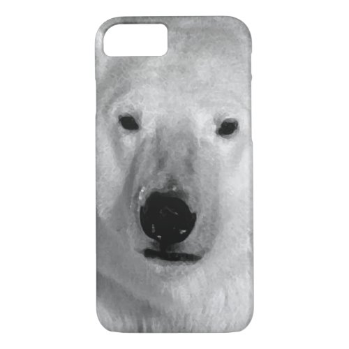 Black  White Polar Bear iPhone 7 Case