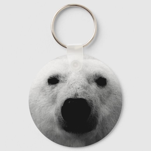 Black & White Polar Bear Keychain (Front)
