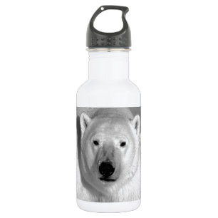 Black & White Polar Bear Stainless Steel Water Bottle