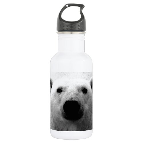 Black  White Polar Bear Stainless Steel Water Bottle