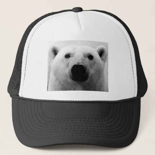 Black  White Polar Bear Trucker Hat