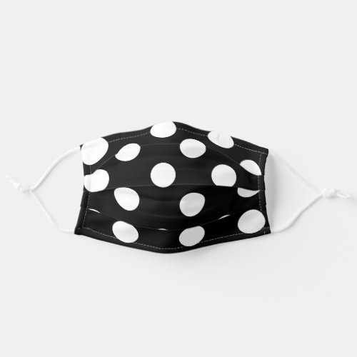 Black White Polka Dot Adult Cloth Face Mask