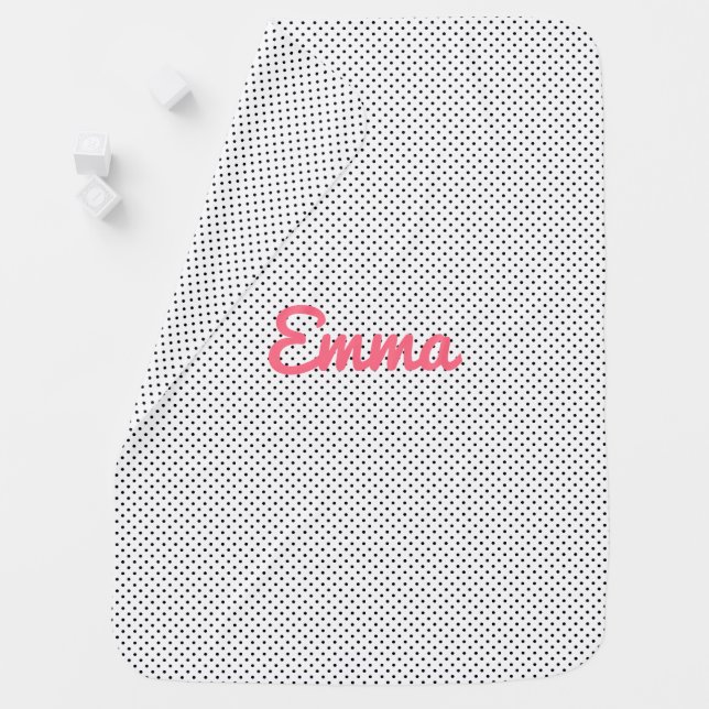 Black White Polka Dot Baby Blanket (In Situ)