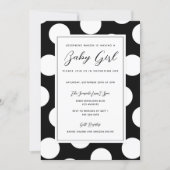 Black & White Polka Dot Border Baby Shower Invitation (Front)