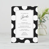 Black & White Polka Dot Border Bridal Shower Invitation (Standing Front)