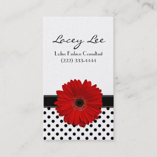 Customizable Black &amp; White Polka Dot Business Card template