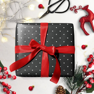 Black White Polka Dot Christmas Wrapping Paper