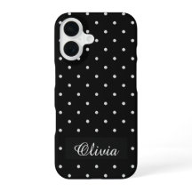 Black & White Polka Dot Custom Name