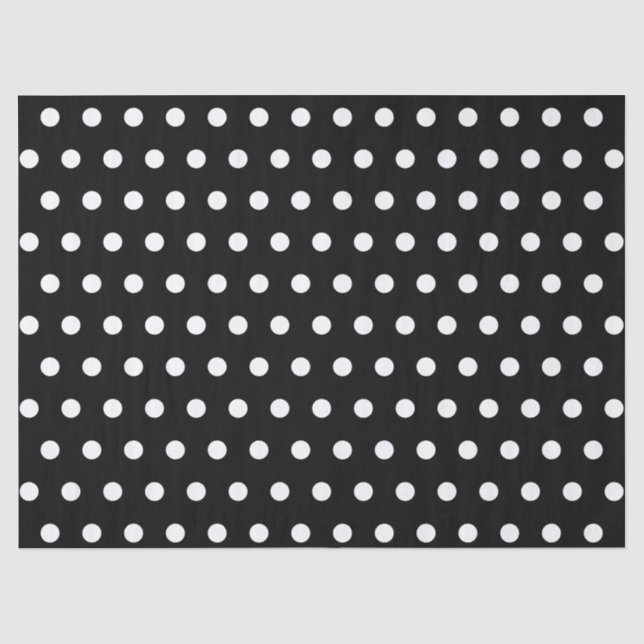 BLACK WHITE POLKA DOT CUSTOMIZED STYLISH SIMPLE TISSUE PAPER (Front)