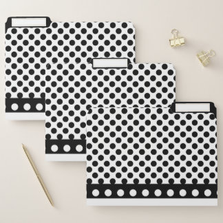 Black White Polka Dot File Folder