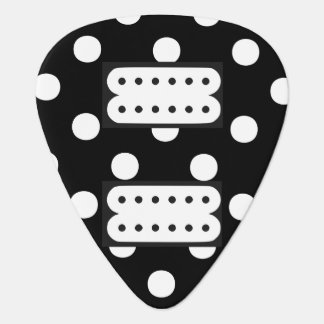 Black/White Polka Dot Guitar Pick