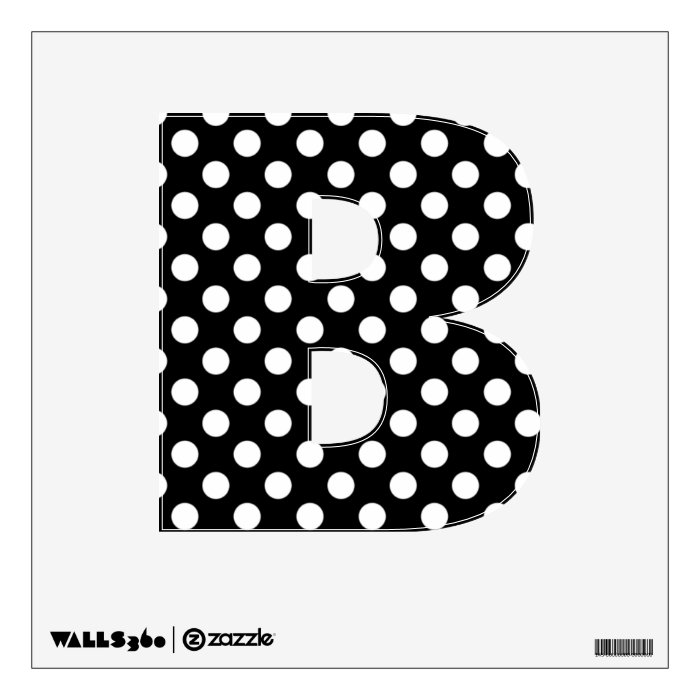 Black & White Polka Dot Letter B Wall Decal