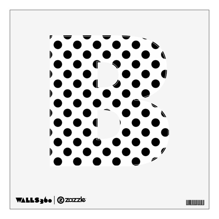 Black & White Polka Dot Letter B Wall Decal